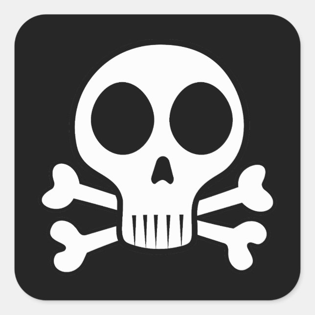 Pirate Skull Design Square Sticker (Front)