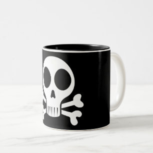 Pirate Skull Design Two-Tone Coffee Mug