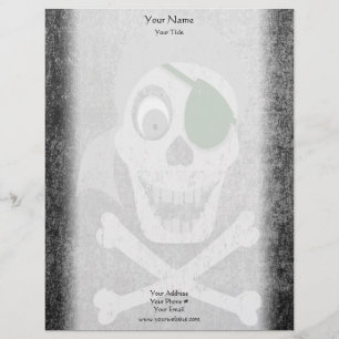 Pirate Skull Distressed Letterhead