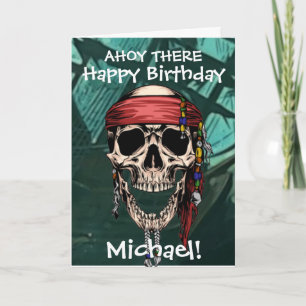 Pirate Skull Ghost Captain Bones Ship Card