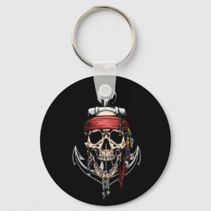 Pirate Skull Ghost Raider Ship Keychain