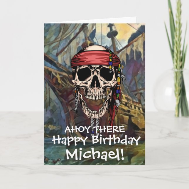 Pirate Skull Ghost SHIP Cannon Card (Front)