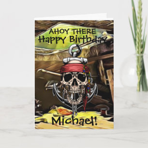 Pirate Skull Ghost Ship cannon Card