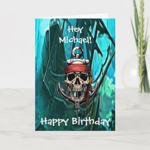 Pirate Skull Ghost Ship Captain Card
