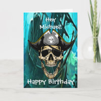Pirate Skull Ghost Ship Captain Card
