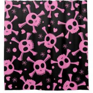 Pirate Skull: Girlish Hearts Pattern