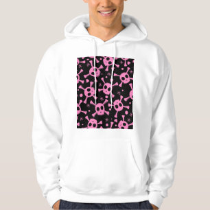 Pirate Skull: Girlish Hearts Pattern Hoodie