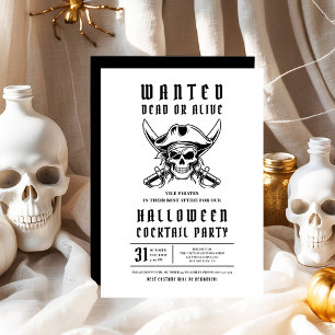Pirate Skull Halloween Cocktail Party  Invitation