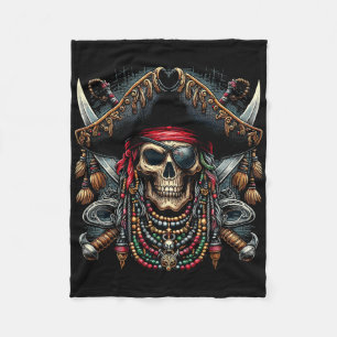 Pirate Skull Halloween  Fleece Blanket