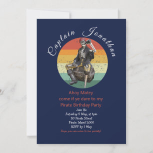 Pirate Skull Invitation anniversaire