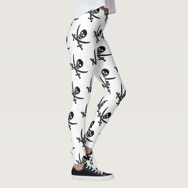 Pirate skull jolly roger pattern leggings (Right)