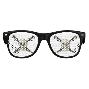 Pirate (Skull) - Kids Retro Party Shades, Black Sunglasses
