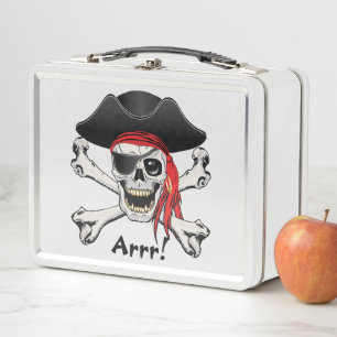 Pirate Skull Metal Lunch Box