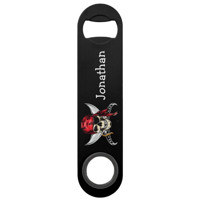 Pirate Skull n bones theme Bar Key (Back)