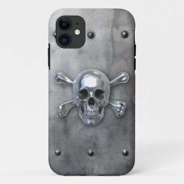 Pirate Skull on Metal Case-Mate iPhone Case (Back)