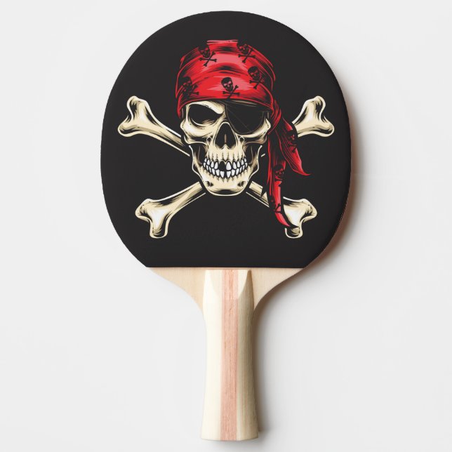 Pirate Skull Ping Pong Paddle (Front)