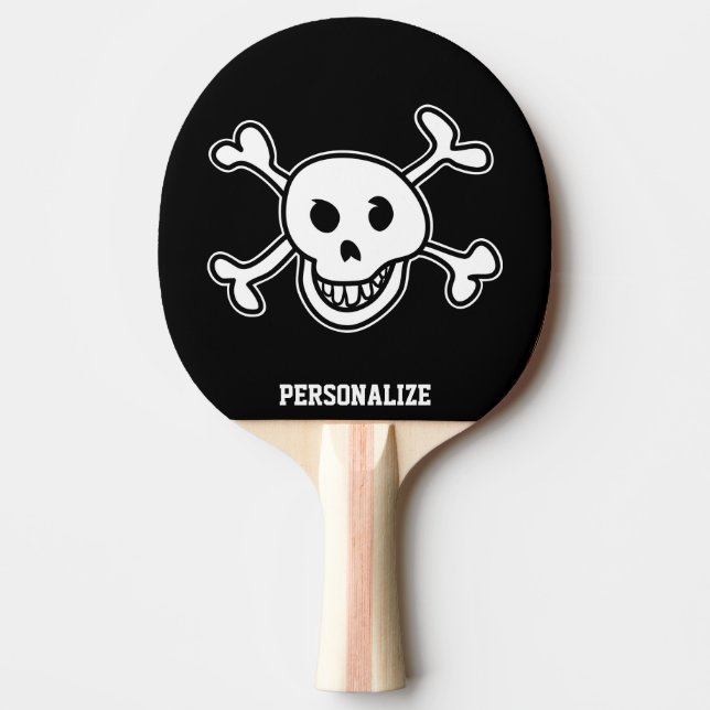 Pirate skull ping pong paddle for table tennis (Front)