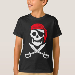 Pirate Skull Red Bandana Sword Costume Gift T-Shirt