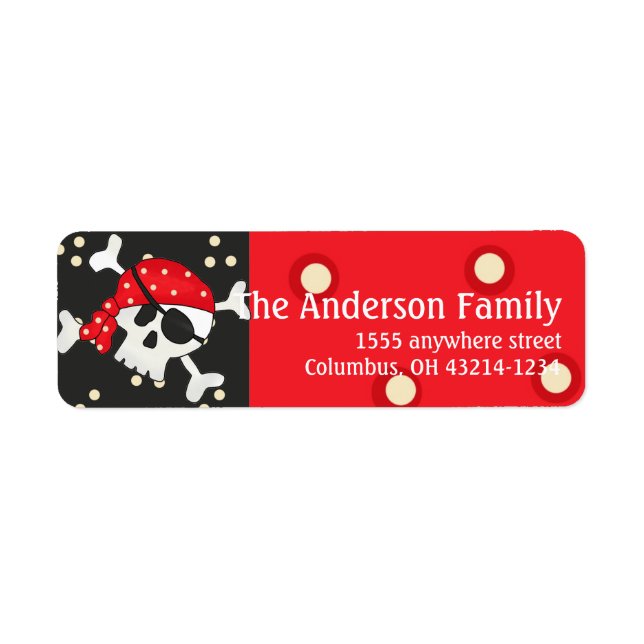 Pirate Skull Return Address Labels (Front)