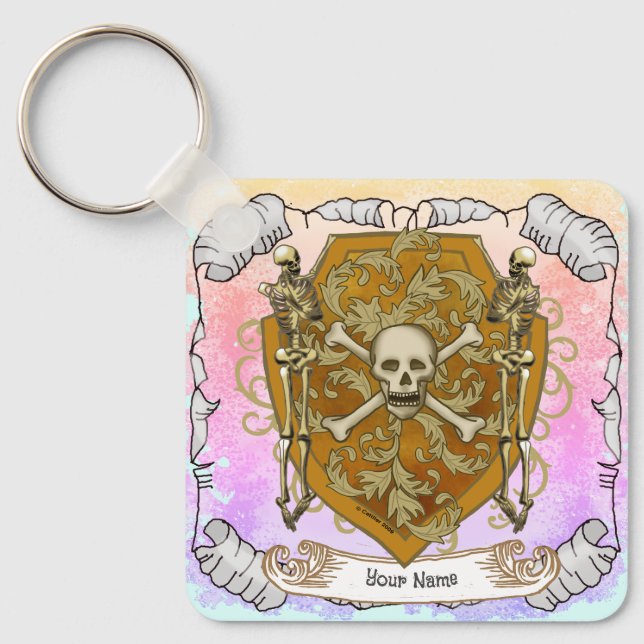 Pirate Skull Shield  Keychain (Front)