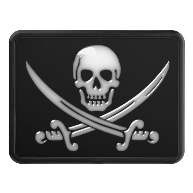 Pirate Skull & Sword Crossbones  Trailer Hitch Cover (Front)