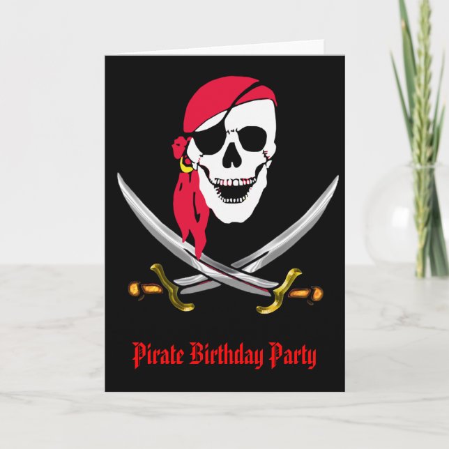 Pirate Skull & Swords Birthday Party Invitation (Front)