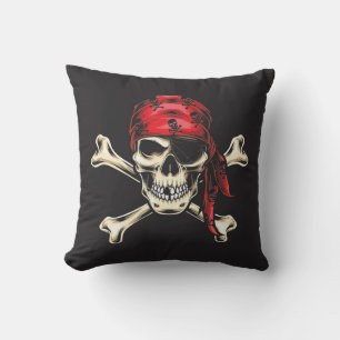 Pirate Skull Throw Pillow