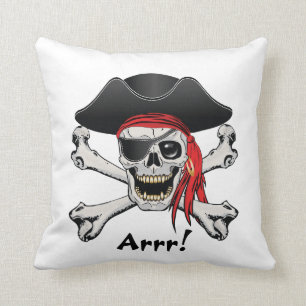 Pirate Skull Throw Pillow