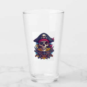 Pirate Skull Treasure Glass