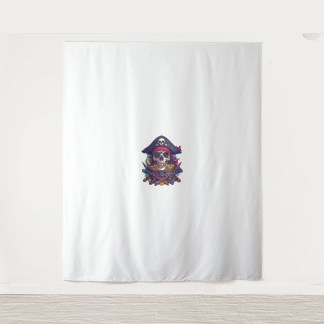 Pirate Skull Treasure Tapestry (Front)