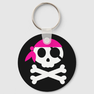 Pirate Skull with Bandanna Keychain
