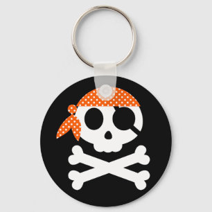 Pirate Skull with Bandanna Keychain