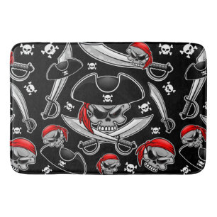 Pirate Skull with Crossed Sabres Bath Mat