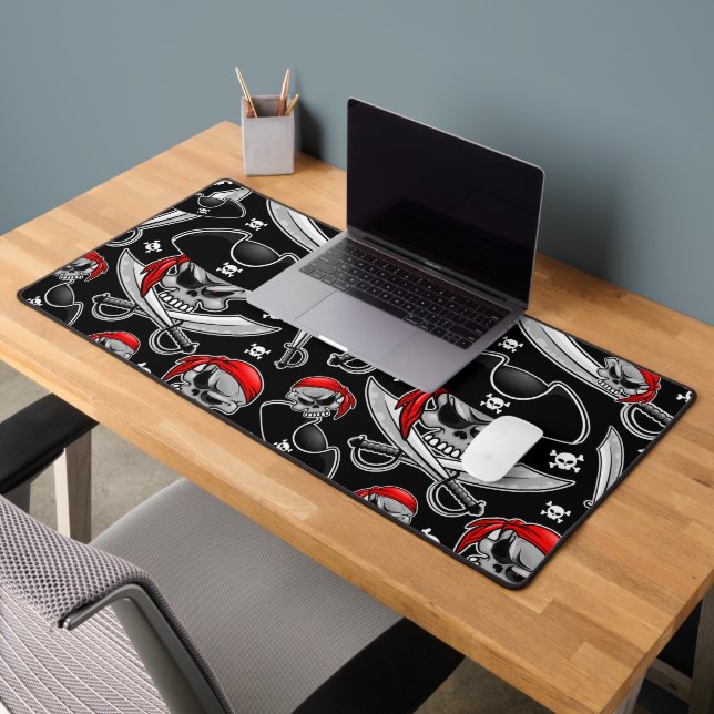 Pirate Skull with Crossed Sabres Desk Mat (Office 2)
