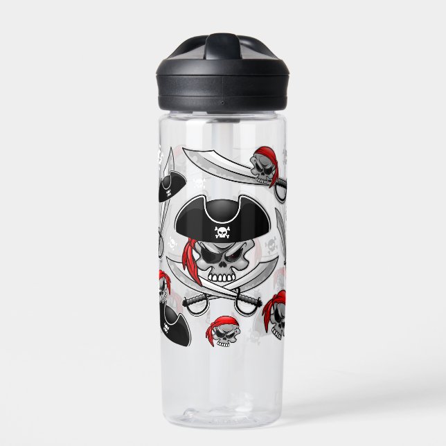 Pirate Skull with Crossed Sabres Water Bottle (Front)