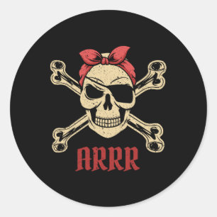 Pirate Skull With Eyepatch And Ndana Classic Round Sticker