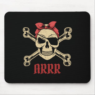 Pirate Skull With Eyepatch And Ndana Mouse Pad