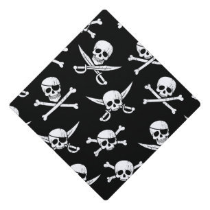 Pirate skulls and Bones Graduation Cap Topper