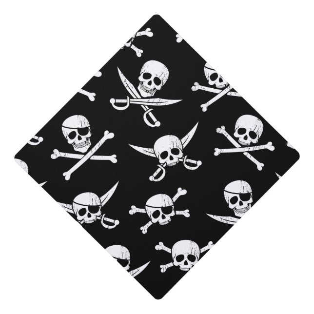 Pirate skulls and Bones Graduation Cap Topper (Front)