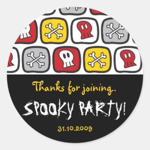 Pirate Skulls & Bones Boy's Birthday Party Sticker