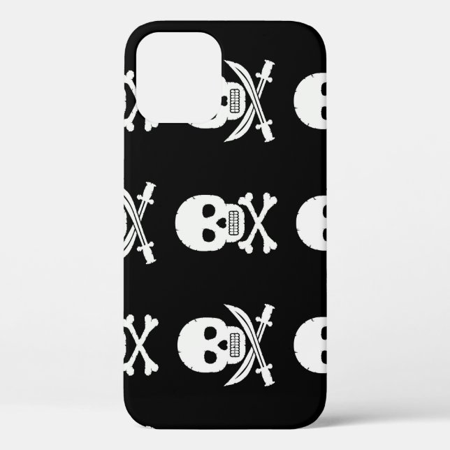 Pirate Skulls Crossbones Seamless Pattern Case-Mate iPhone Case (Back)