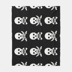 Pirate Skulls Crossbones Seamless Pattern Fleece Blanket