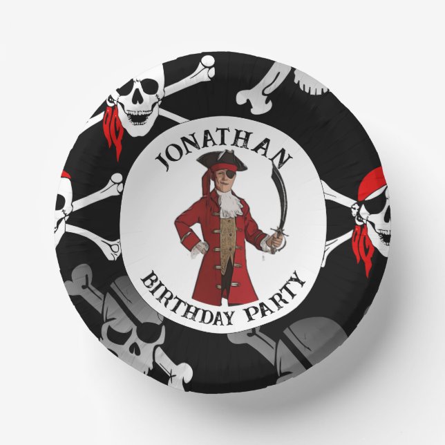 Pirate Skulls  Paper Plate (Front)