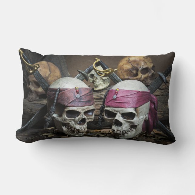 Pirate Skulls throw pillow (Front)