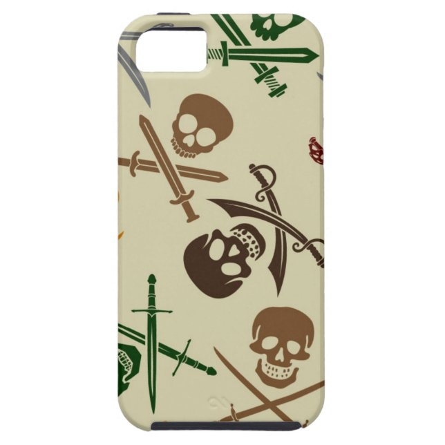 Pirate Skulls with Crossed Swords Case-Mate iPhone Case (Back)