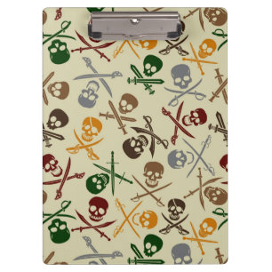Pirate Skulls with Crossed Swords Clipboard