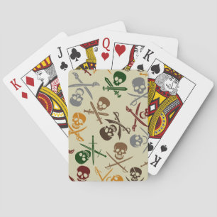 Pirate Skulls with Crossed Swords Playing Cards