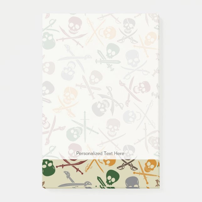 Pirate Skulls with Crossed Swords Post-it Notes (Front)