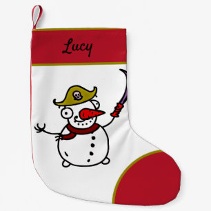 pirate snowman merry Christmas Small Christmas Stocking