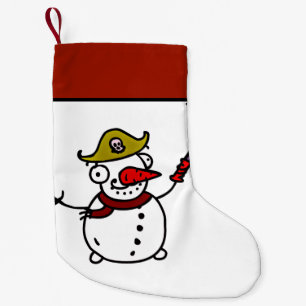 pirate snowman merry Christmas Small Christmas Stocking